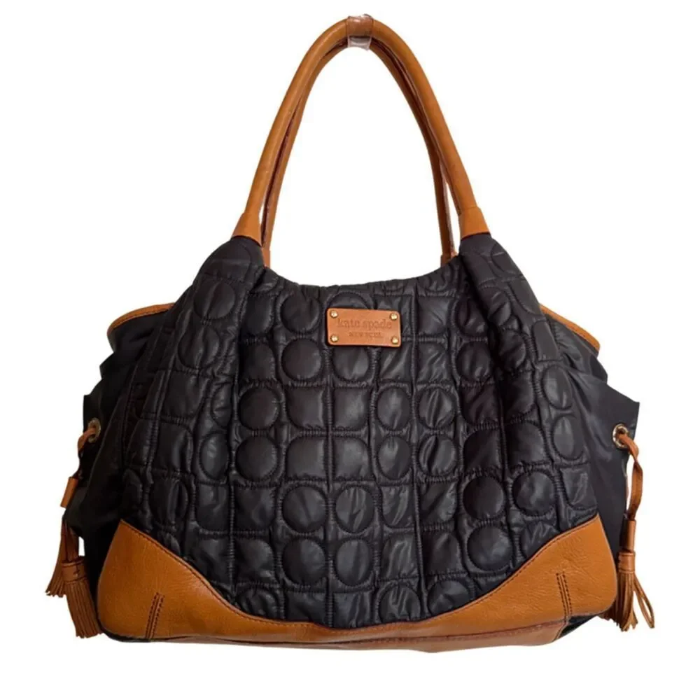 Kate Spade Black and Tan Quilted Baby Diaper Bag